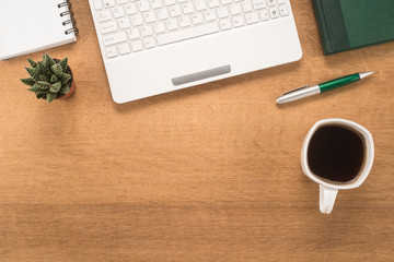  Office table with cup of coffee