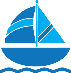 Sailboat Blue Travel Logo Template 