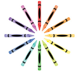 Crayon color wheel