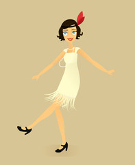 Young woman dressed like a 1920s flapper