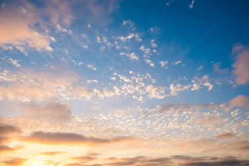 Cloudy sky during sunset.