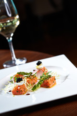 Marinated scottish salmon with wine