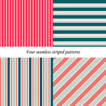 Set of classic seamless striped patterns