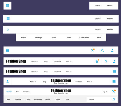 Web Design Menu Navigation Bar Website Header Element