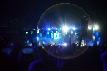 Silhouettes of people and musicians