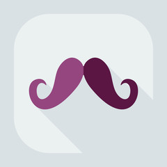 Flat modern design with shadow icon mustache