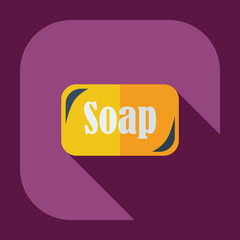 Flat modern design with shadow icons soap