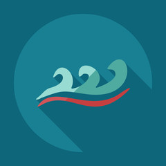 Flat modern design with shadow icons wave