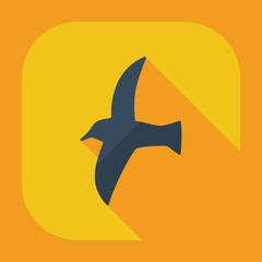 Flat modern design with shadow icons seagull