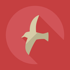 Flat modern design with shadow icons seagull