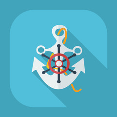 Flat modern design with shadow icons anchor