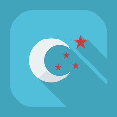 Flat modern design with shadow icons moon