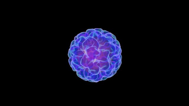 mystic blue glowing brain ball rotation loop 4k 