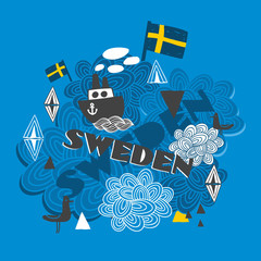 Cool pattern with swedish symbols.