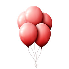 Red balloons illustration floating in the air. Isolated realistic glossy balloons. Ball isolated red design for the holidays