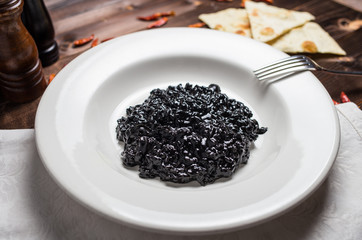 black cuttlefish ink carpaccio