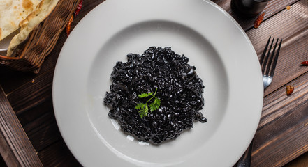 black cuttlefish ink carpaccio