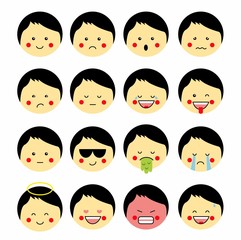 Vector set of cute smile-balls. vector , isolated, emoticon