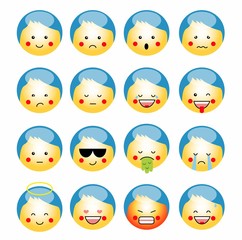 Vector set of cute smile-balls. vector , isolated, emoticon