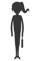 black silhouette business woman icon