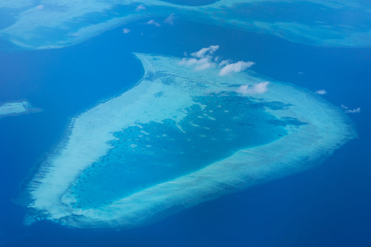 Aerial View of Atoll in Indonesia