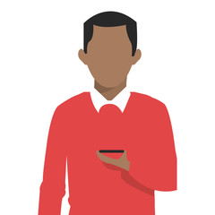 man holding cellphone icon