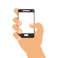 hand holding cellphone icon