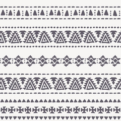 Tribal seamless background with round geometric ornament