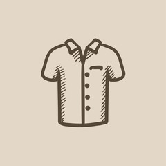 Polo shirt sketch icon.