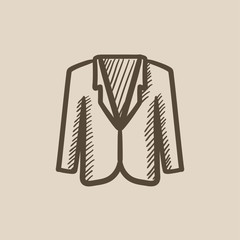 Male jacket sketch icon.