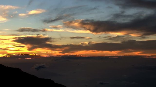 Sunset Time lapse view Haleakala Crater, Maui, Hawaii