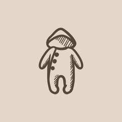 Baby rompers sketch icon.