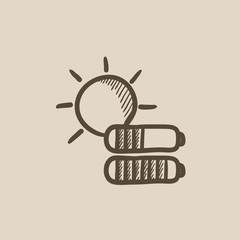 Solar energy sketch icon.