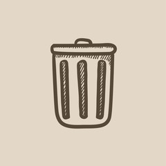 Trash can sketch icon.