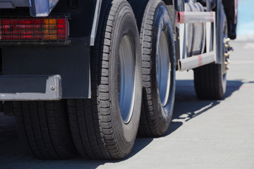 truck on road close-up