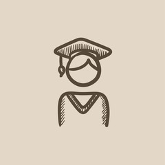 Graduate sketch icon.