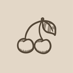 Cherry sketch icon.