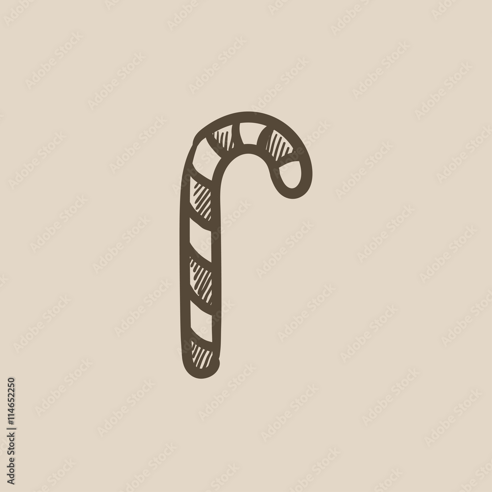 Wall mural candy cane sketch icon.