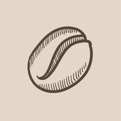 Coffee bean sketch icon.