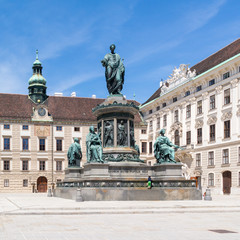 Fototapeta na wymiar Hofburg court with statue emperor Francis I, Vienna, Austria