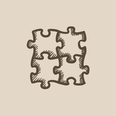 Puzzle sketch icon.