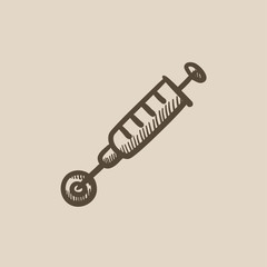 In vitro fertilisation sketch icon.