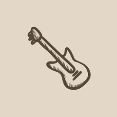 Electric guitar sketch icon.