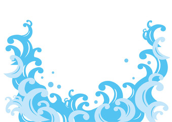 サマー 波 横 白