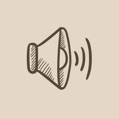 Speaker volume sketch icon.