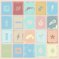 Symbols grunge and borders vector