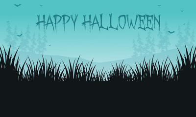 Halloween backgrounds grass of silhouette