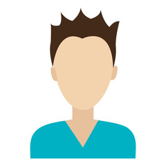 avatar man wearing blue shirt front view over isolated background,vector illustration 