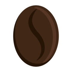 dark brown coffee bean front view over isolated background,vector illustration