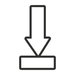 black and white arrow pointing a square front view over isolated background, vector illustration 